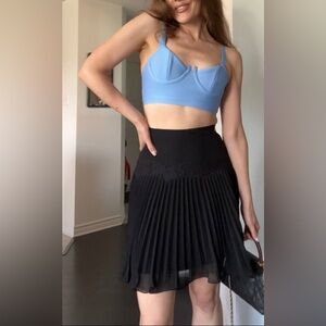 French Connection Black Knee-Length A-Line Skirt